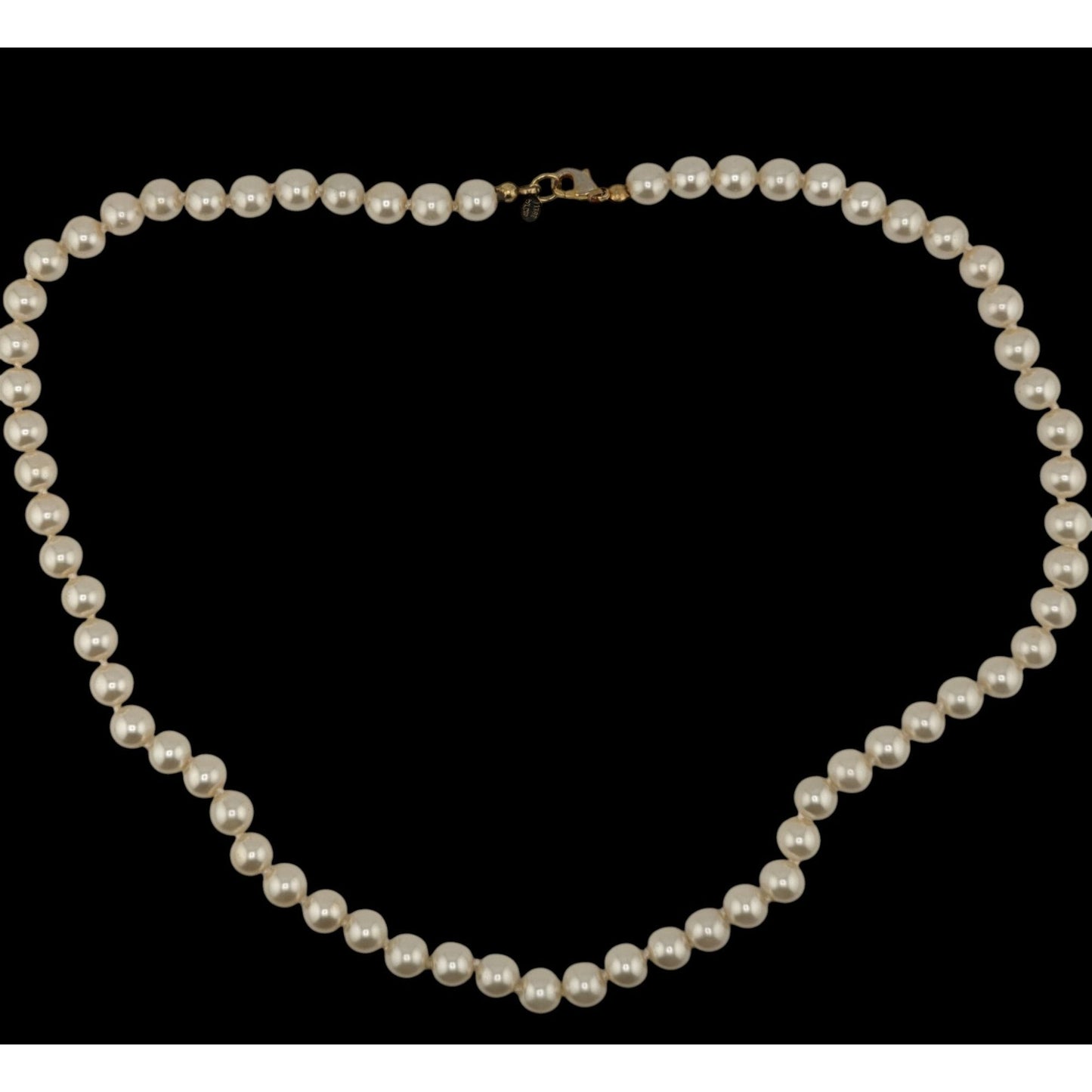 Vintage 1960s WLIND Faux Pearl Necklace With 14K Gold Electroplate Lobster Clasp