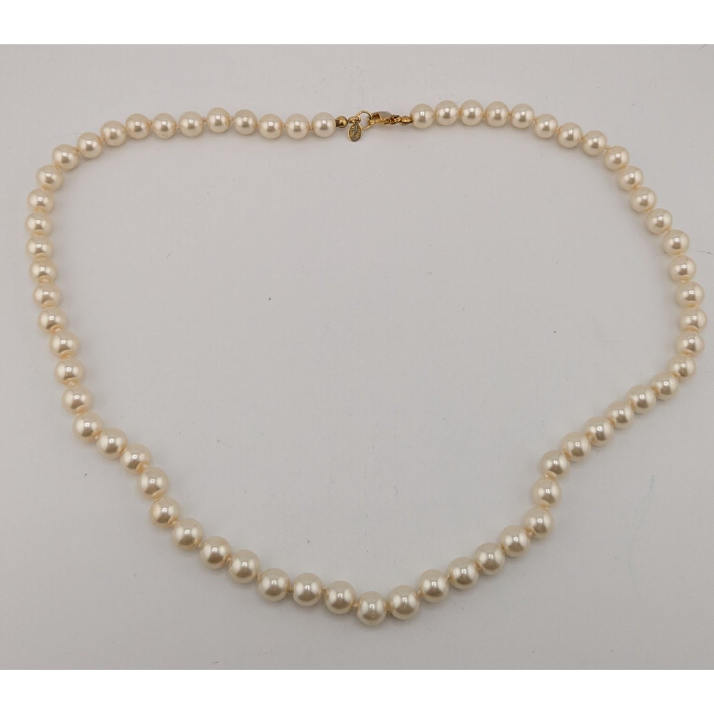 Vintage 1960s WLIND Faux Pearl Necklace With 14K Gold Electroplate Lobster Clasp