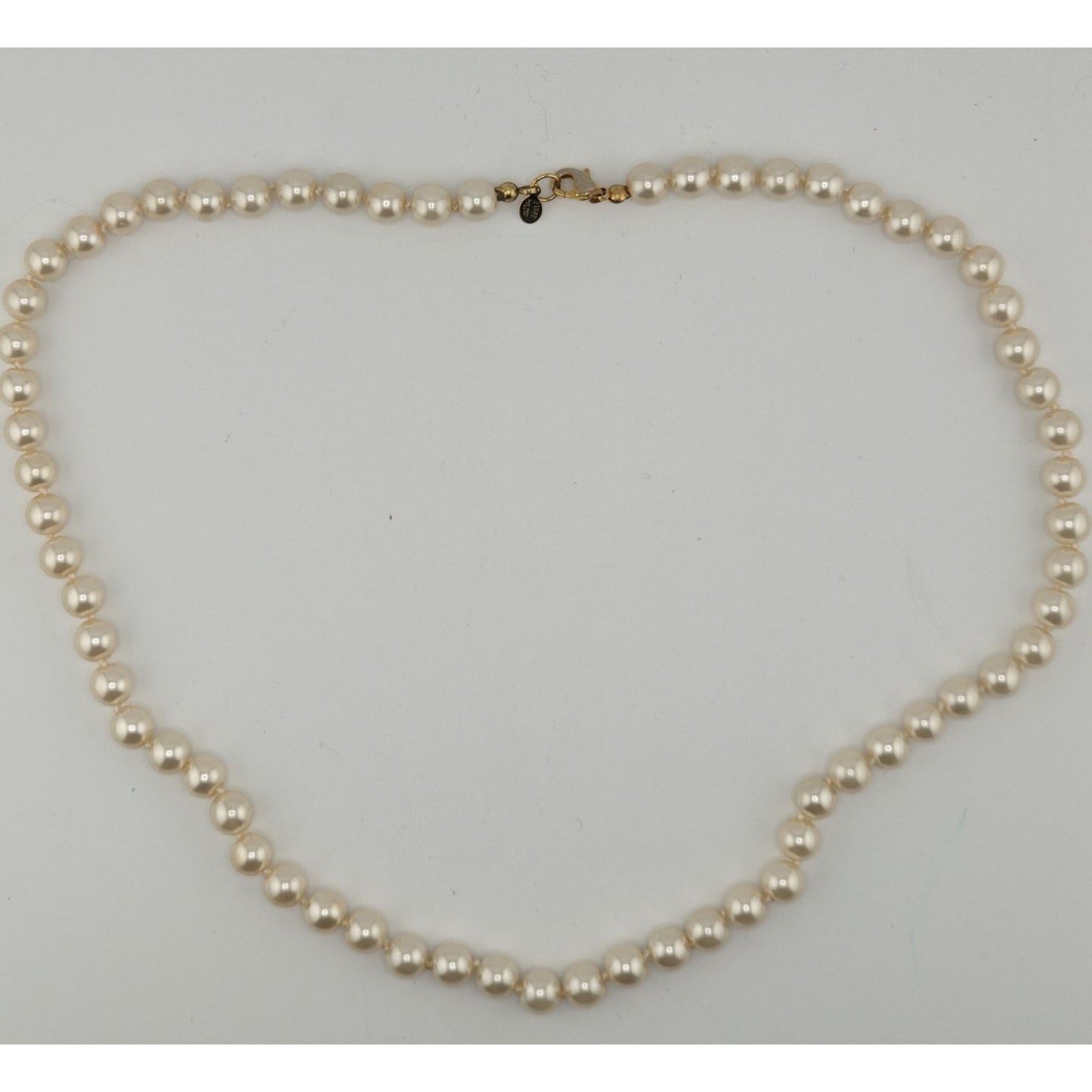 Vintage 1960s WLIND Faux Pearl Necklace With 14K Gold Electroplate Lobster Clasp