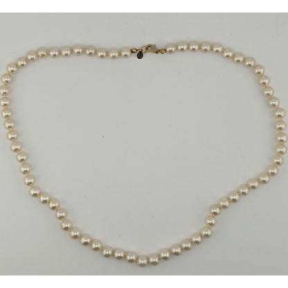 Vintage 1960s WLIND Faux Pearl Necklace With 14K Gold Electroplate Lobster Clasp