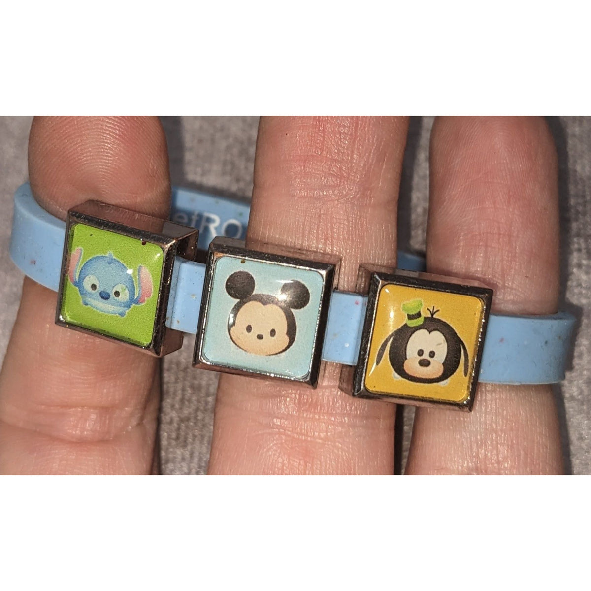 ROXO Disney Tsum Tsum Kawaii Silicone Blue Slide Charm Bracelet 6 Inch