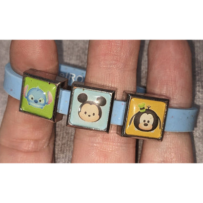 ROXO Disney Tsum Tsum Kawaii Silicone Blue Slide Charm Bracelet 6 Inch