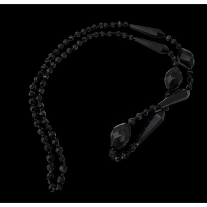 Corporate Goth Faceted Black Glass Beaded Necklace