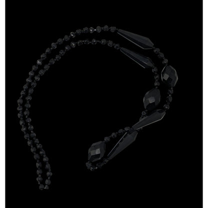 Corporate Goth Faceted Black Glass Beaded Necklace
