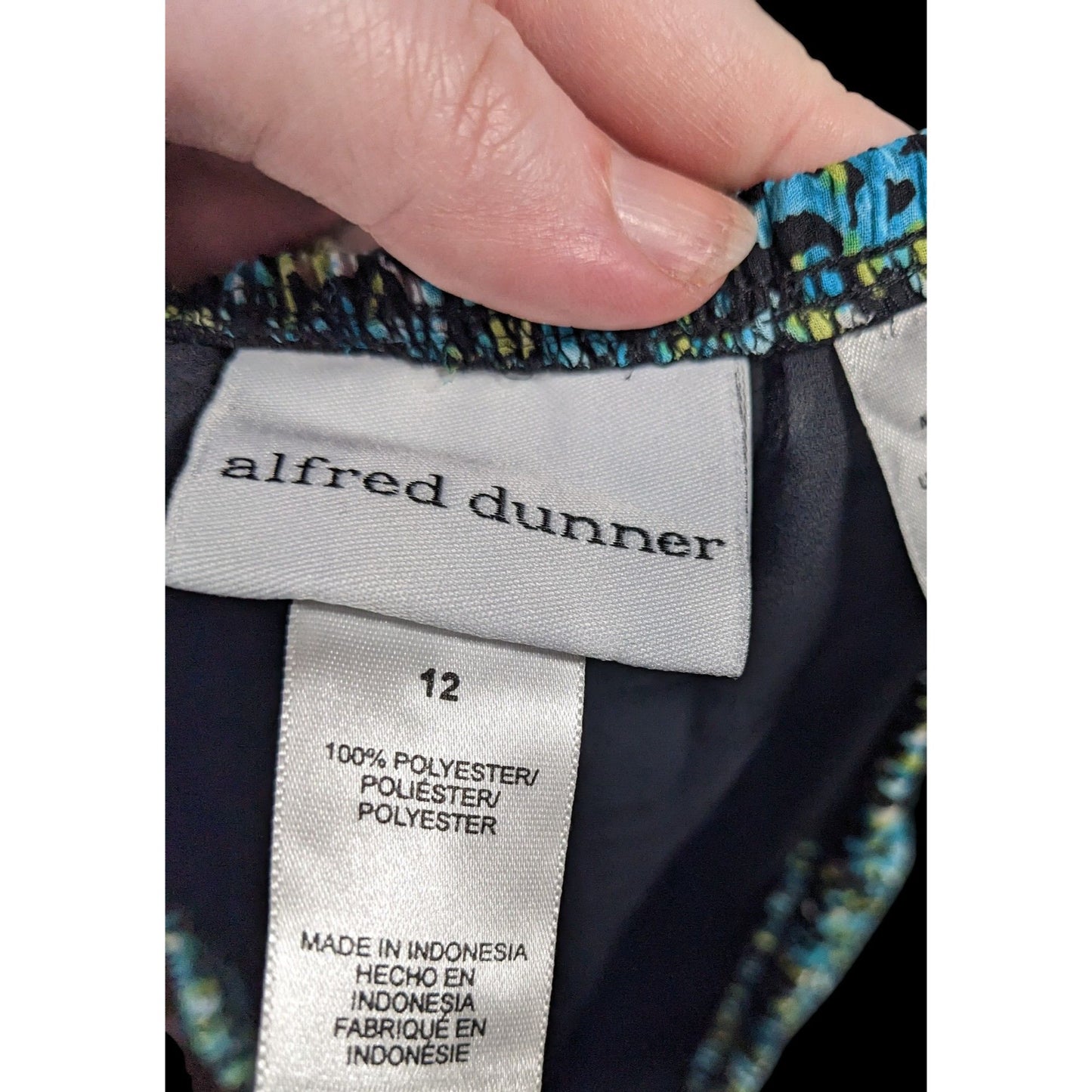 Vintage Alfred Dunner Blue And Green Speckled Faux Tiered Maxi Skirt