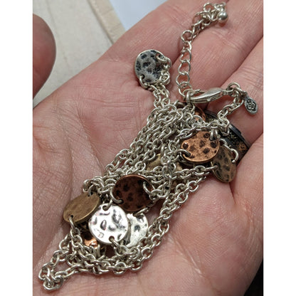 Premier Designs Brutalist Hammered Coin Station Necklace