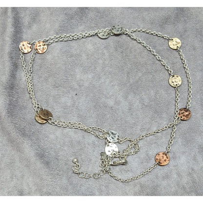 Premier Designs Brutalist Hammered Coin Station Necklace