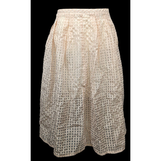 Retro Pale Pink Checkered Midi Skirt by Jack