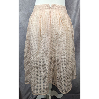 Retro Pale Pink Checkered Midi Skirt by Jack