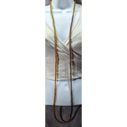 Vintage Lucite Earth Tone Translucent Beaded Necklace