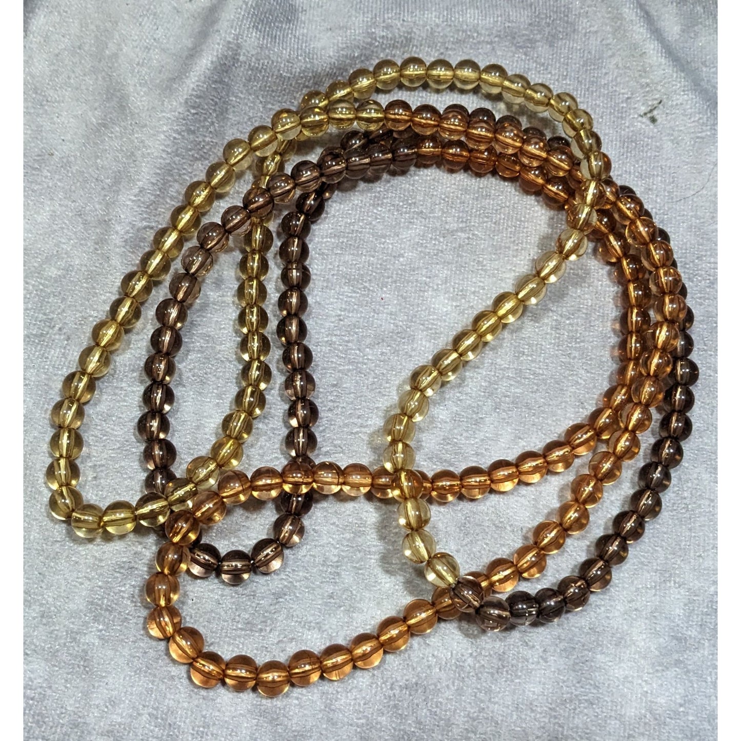 Vintage Lucite Earth Tone Translucent Beaded Necklace