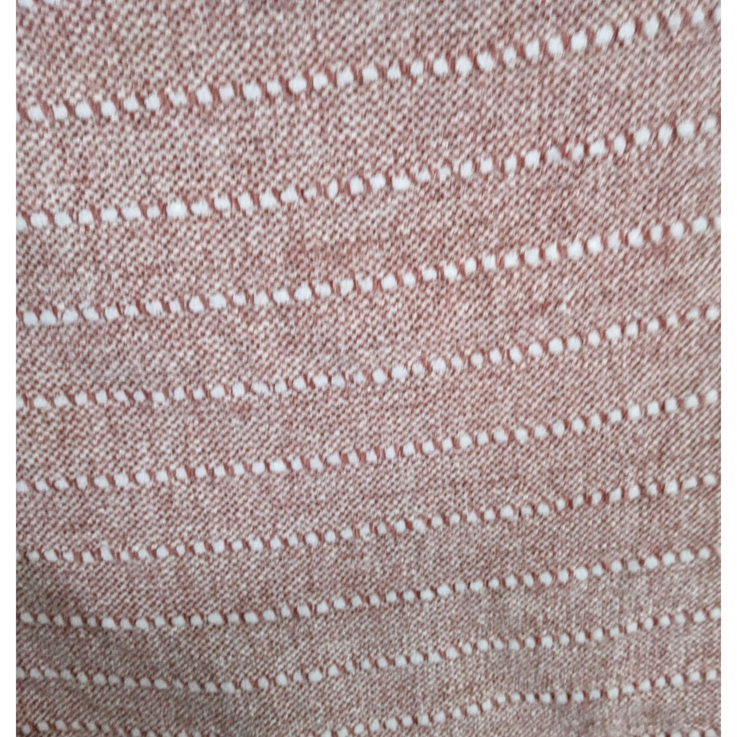 Lumina Lou Pink Striped Chenille Throw Blanket With Fringe 68x53 Inches