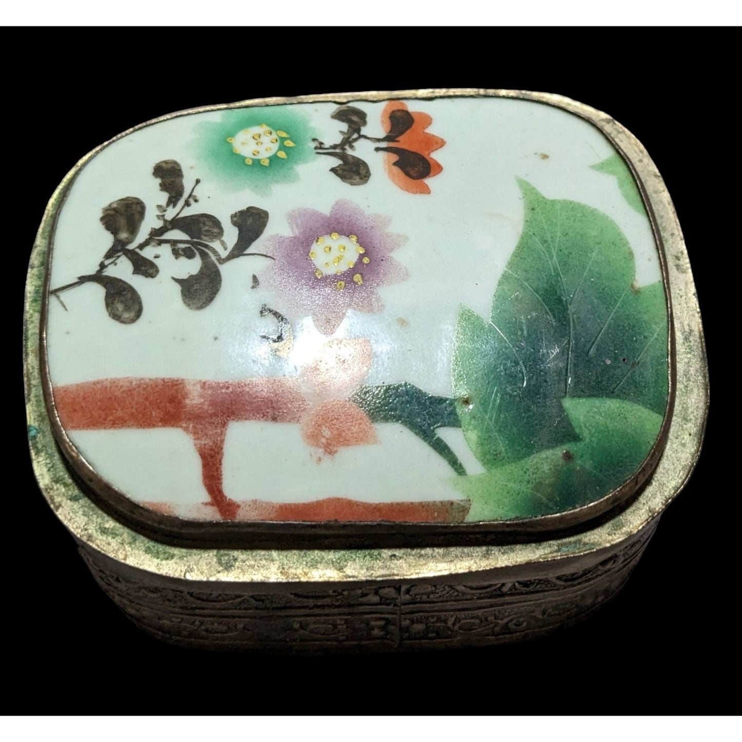 Vintage Chinese Porcelain Shard Trinket Box