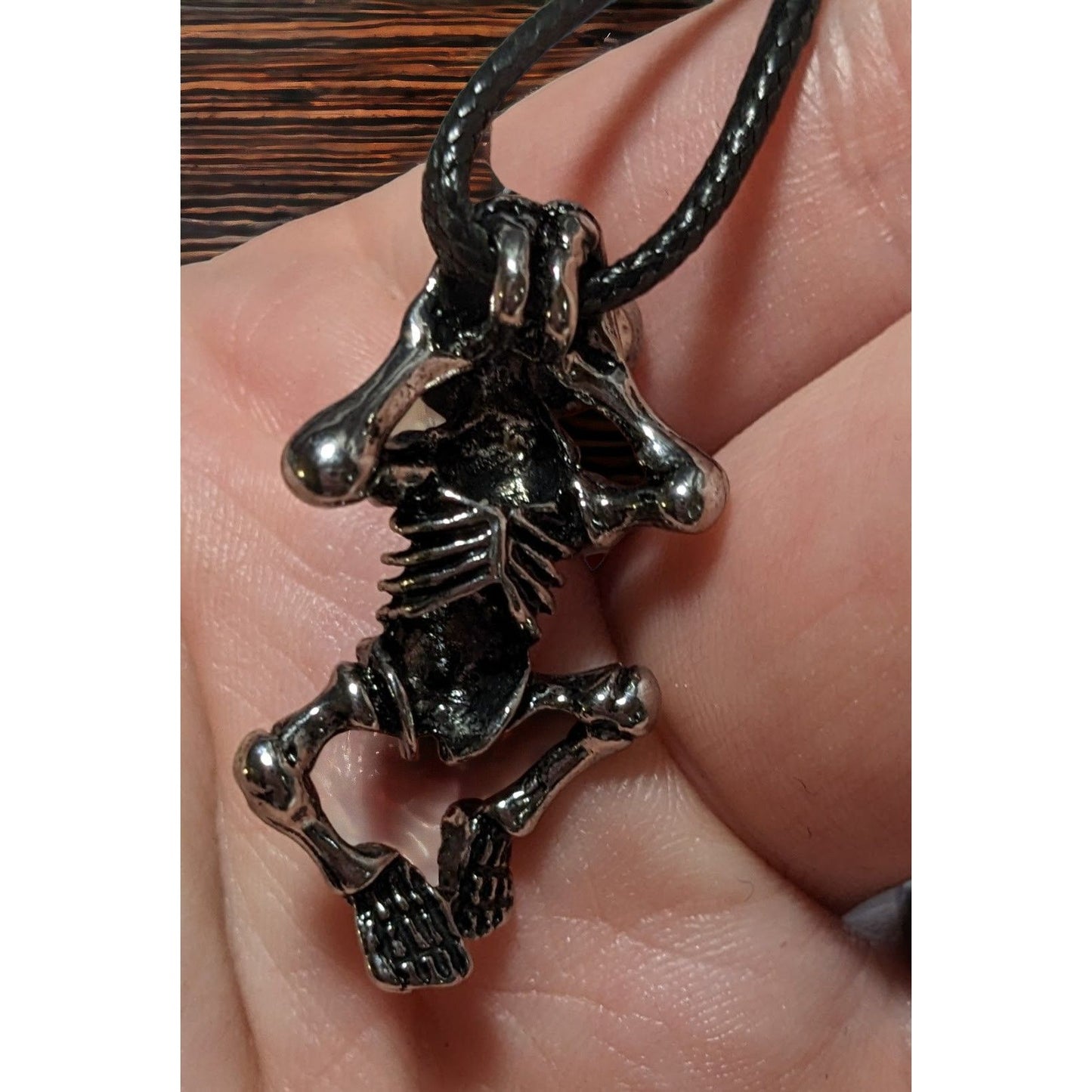 Hanging Silver Skeleton Necklace