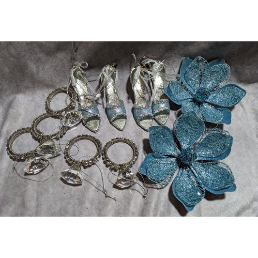 Blue And Silver Glitter Princess Ornaments (11)