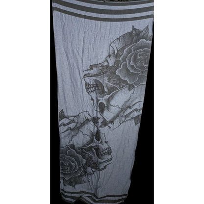 Milana Gothic Skull & Rose Scarf Made in Italy