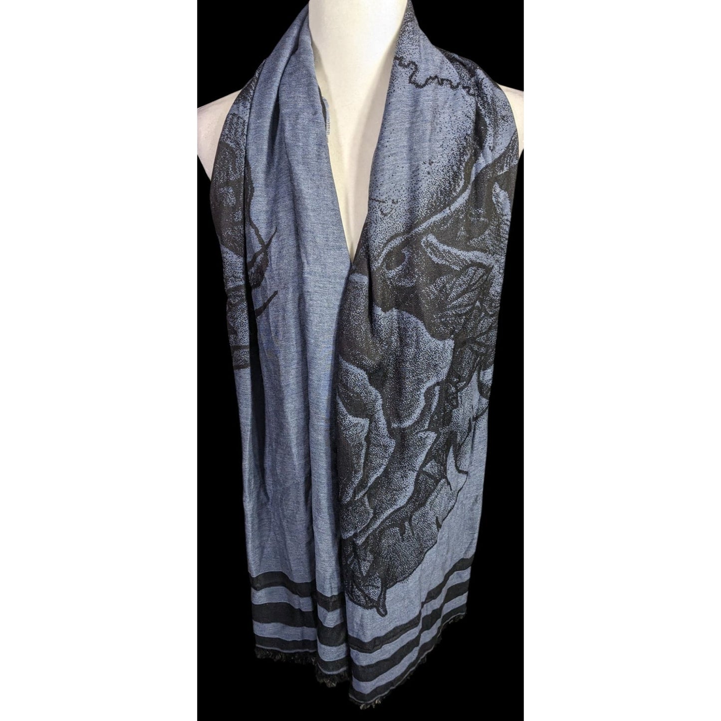 Milana Gothic Skull & Rose Scarf Made in Italy