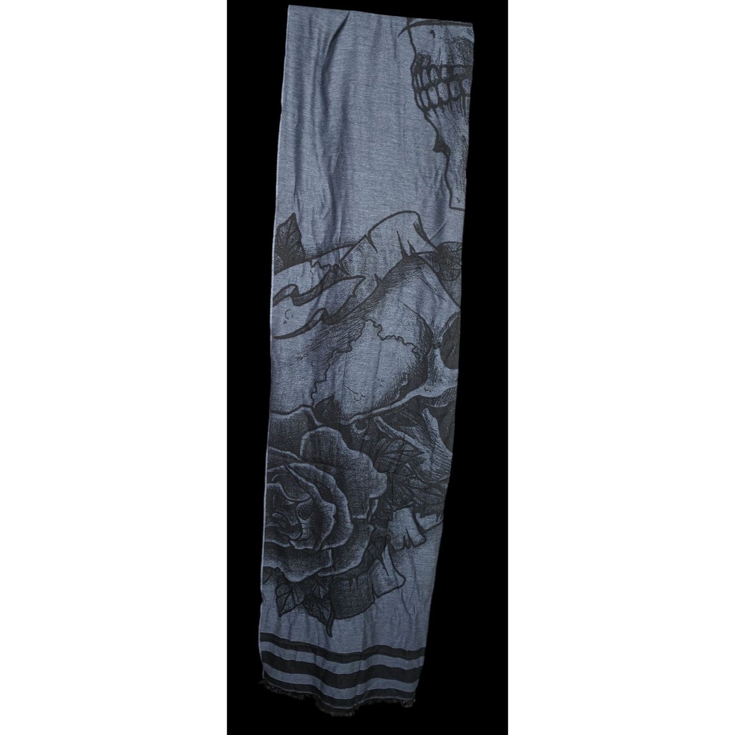 Milana Gothic Skull & Rose Scarf Made in Italy