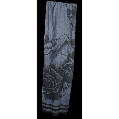 Milana Gothic Skull & Rose Scarf Made in Italy