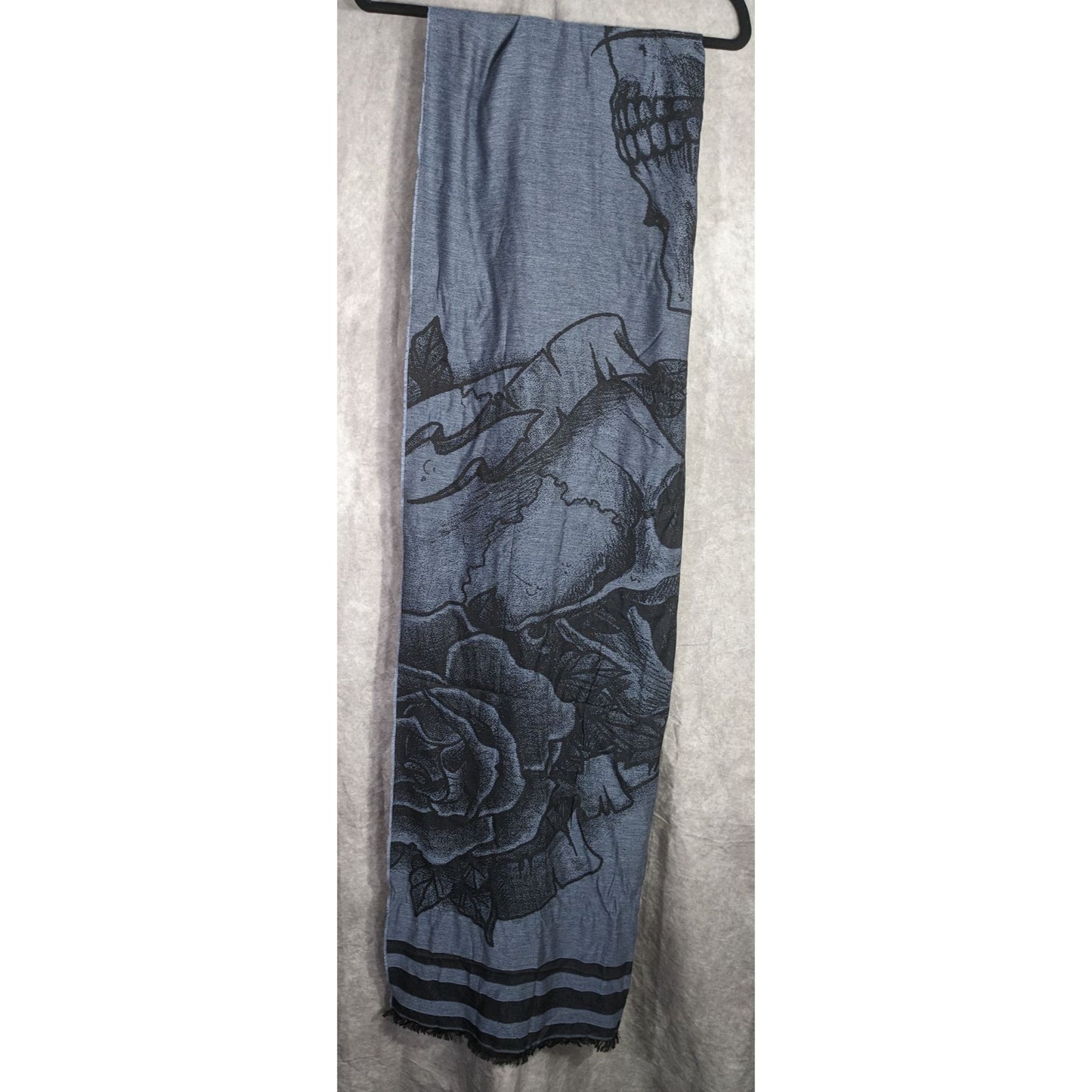 Milana Gothic Skull & Rose Scarf Made in Italy