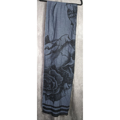 Milana Gothic Skull & Rose Scarf Made in Italy