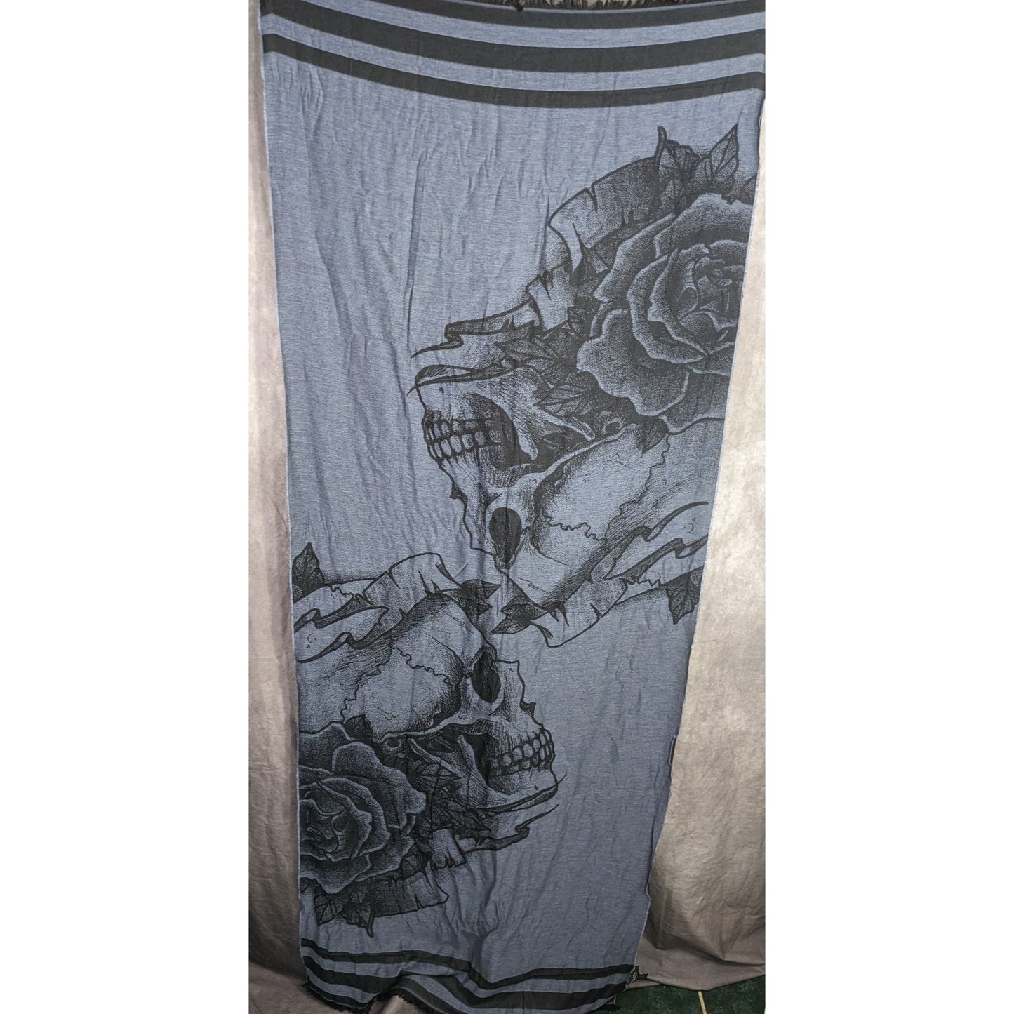 Milana Gothic Skull & Rose Scarf Made in Italy