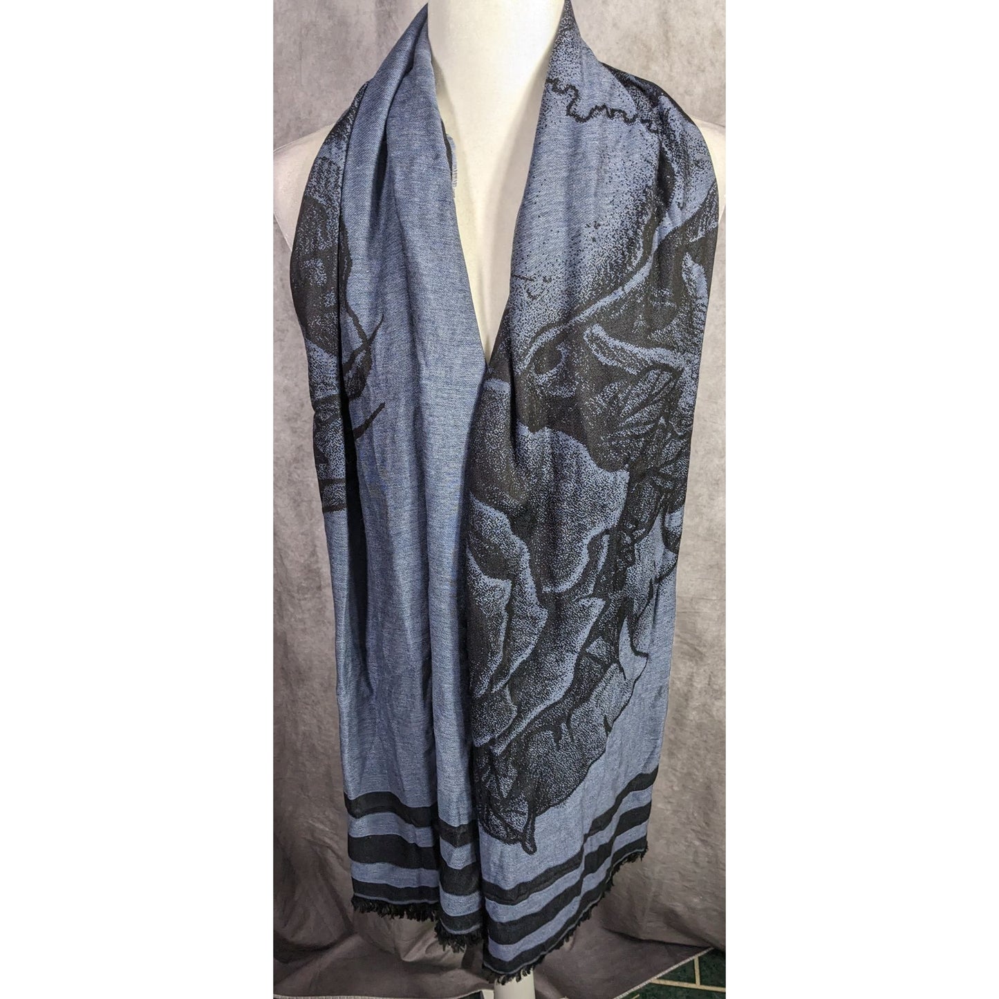 Milana Gothic Skull & Rose Scarf Made in Italy
