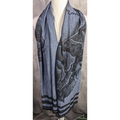 Milana Gothic Skull & Rose Scarf Made in Italy