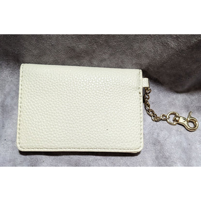 Mini White Pebbled Leather Wallet