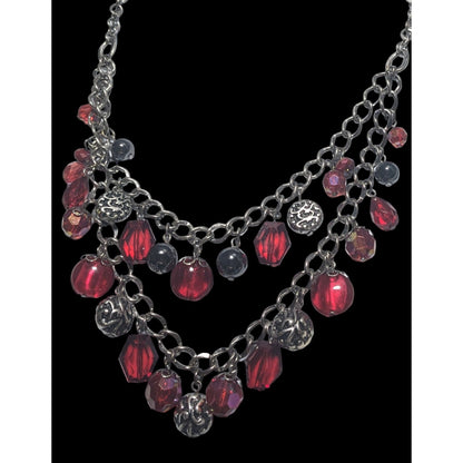 Gothic Vampire Multilayer Gemmed Necklace