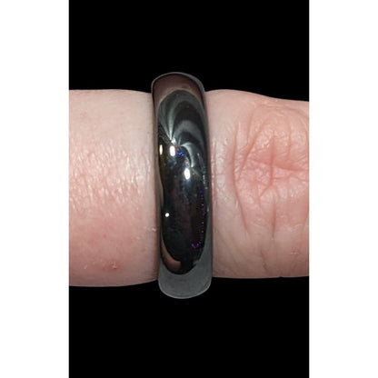 Solid Hematite Magnetic Polished Ring Size 11
