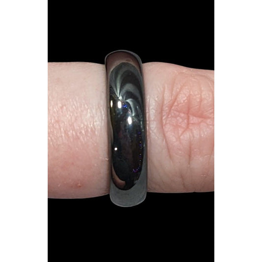 Solid Hematite Magnetic Polished Ring Size 11