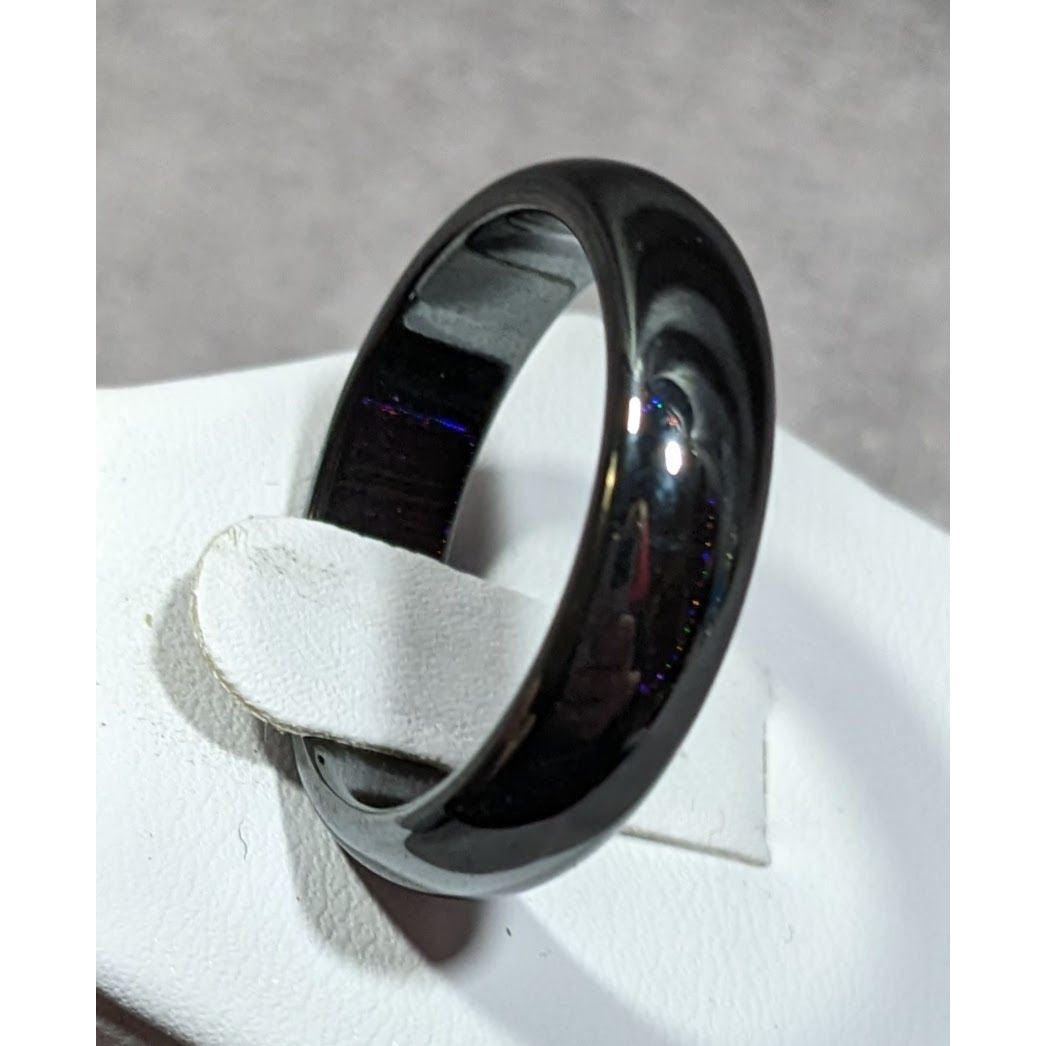 Solid Hematite Magnetic Polished Ring Size 11