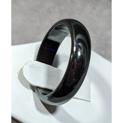Solid Hematite Magnetic Polished Ring Size 11