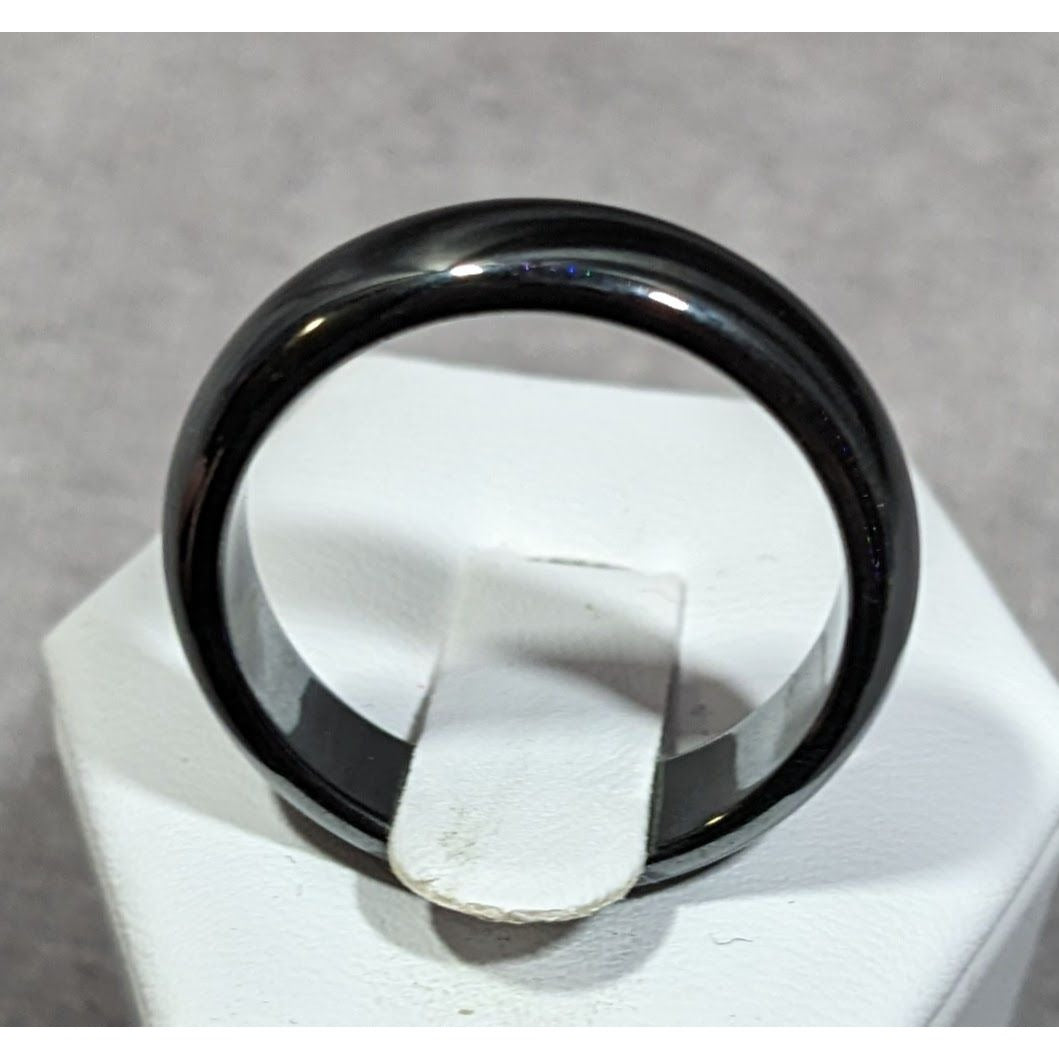 Solid Hematite Magnetic Polished Ring Size 11