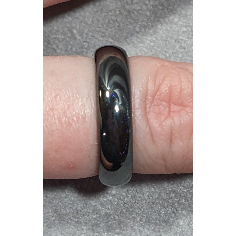 Solid Hematite Magnetic Polished Ring Size 11