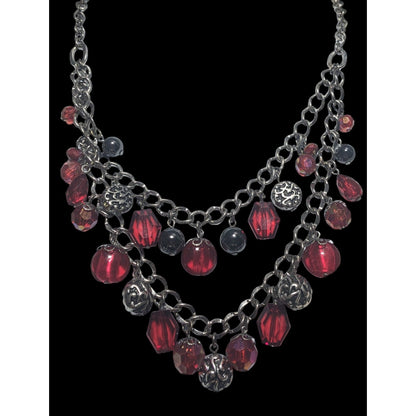 Gothic Vampire Multilayer Gemmed Necklace