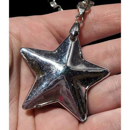 Vintage Rainbow Glass Star Pendant Necklace