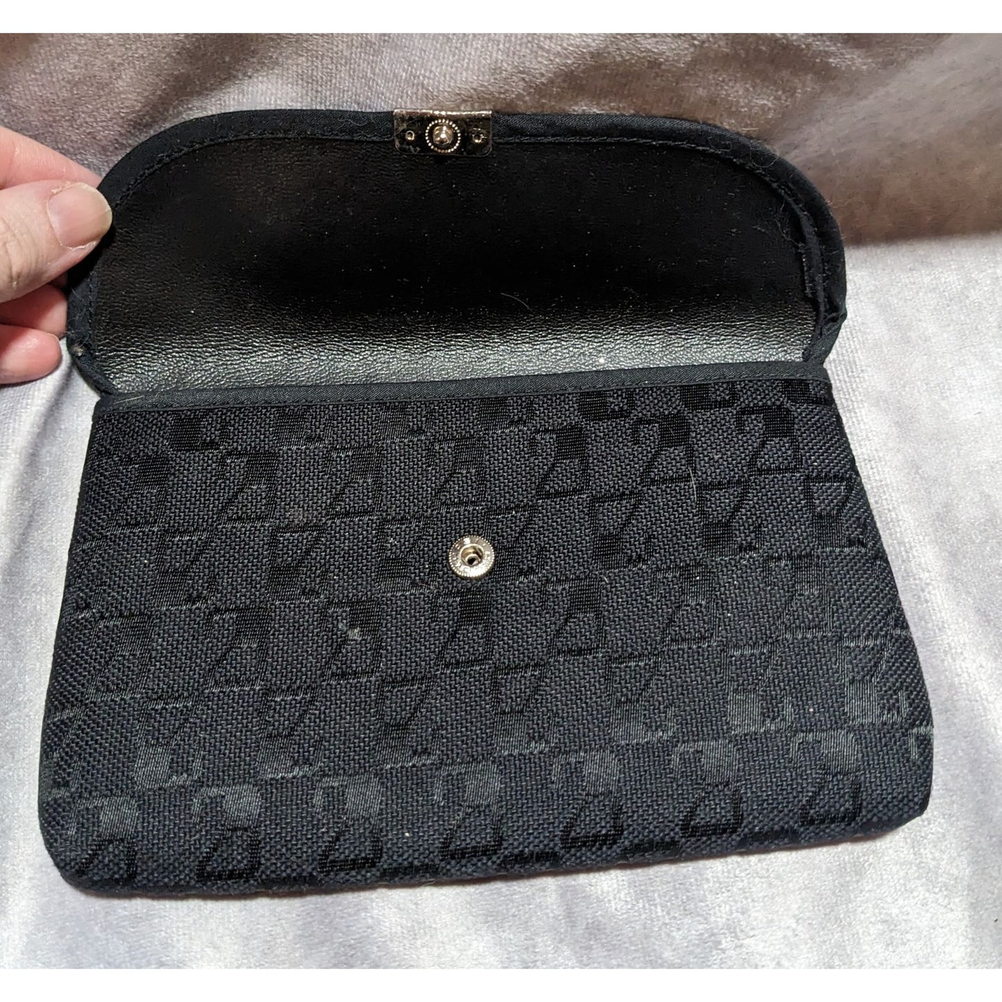 Black Snap Fabric Clutch