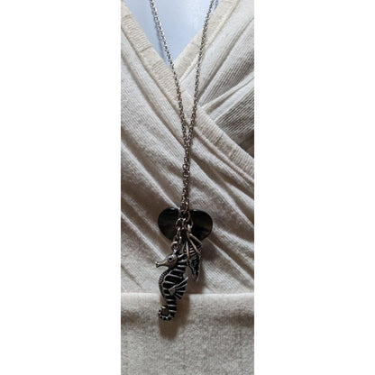 Seahorse Seashell Mermaid Charm Necklace