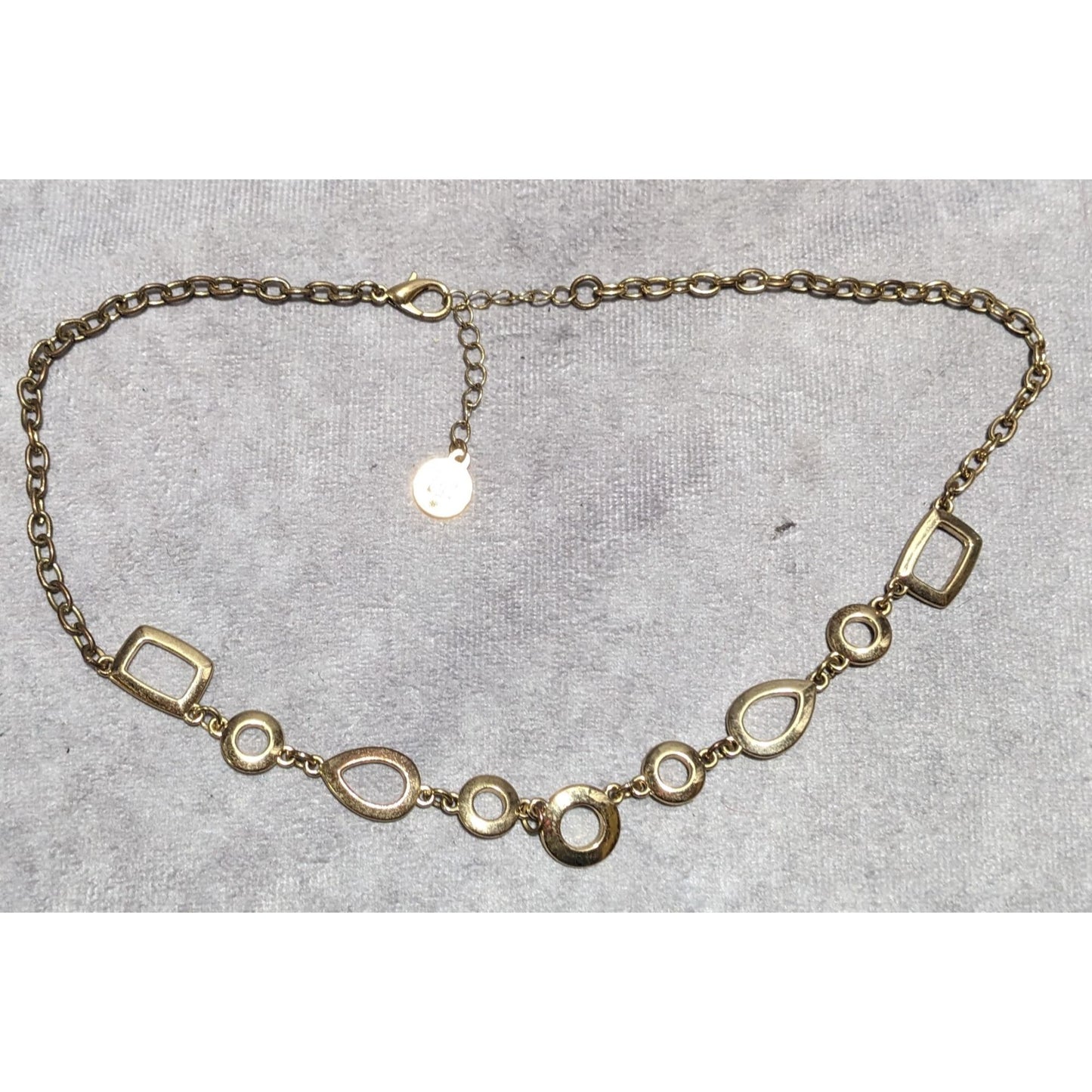 Vintage Liz Claiborne Gold Geometric Shapes Necklace
