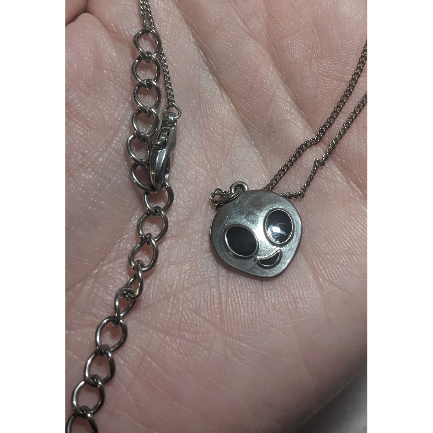 Silver Alien Face Necklace