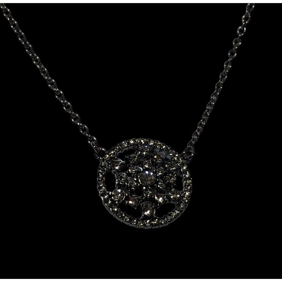 Gothic Rhinestone Snowflake Pendant Necklace