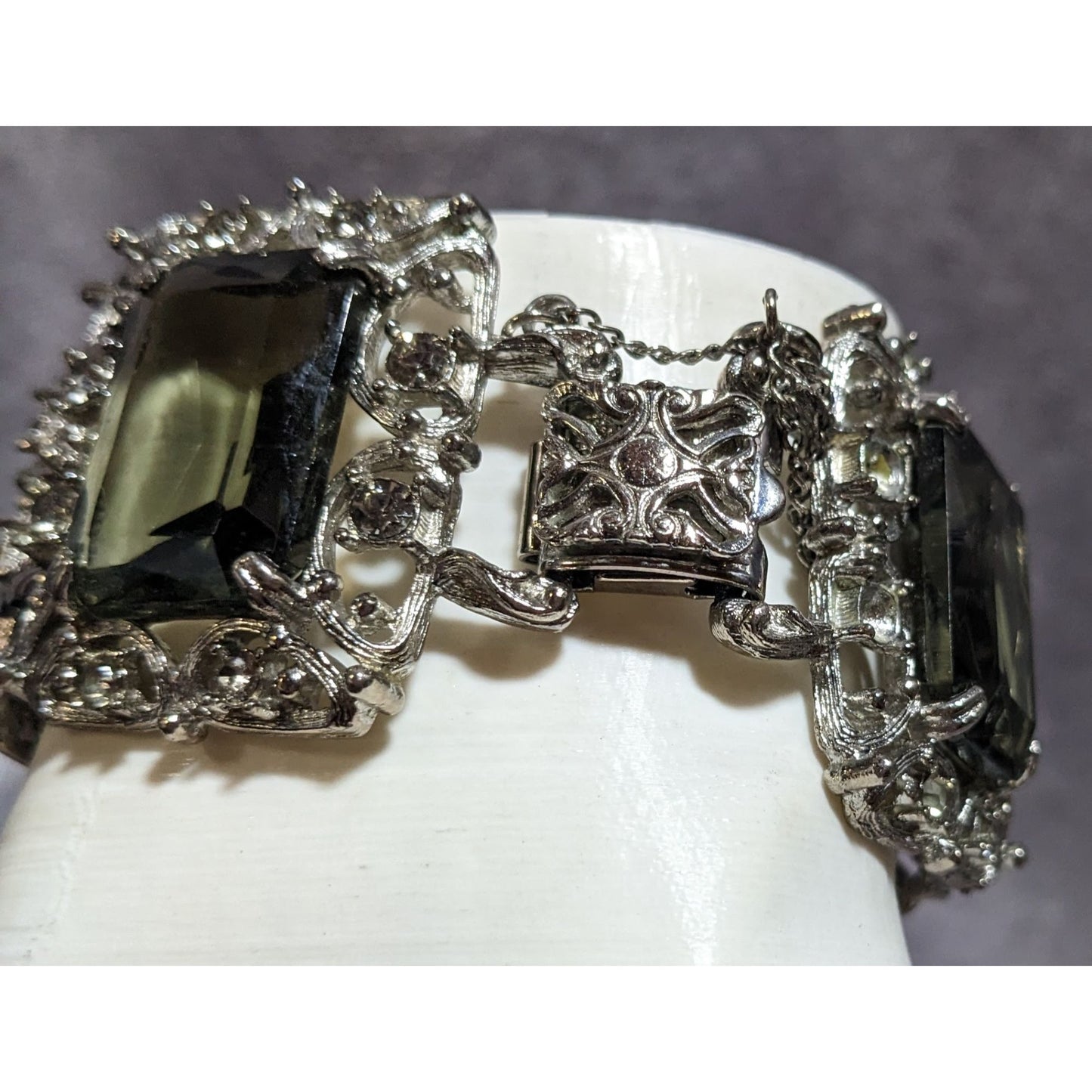 Vintage Sarah Coventry Smoky Glass Bracelet
