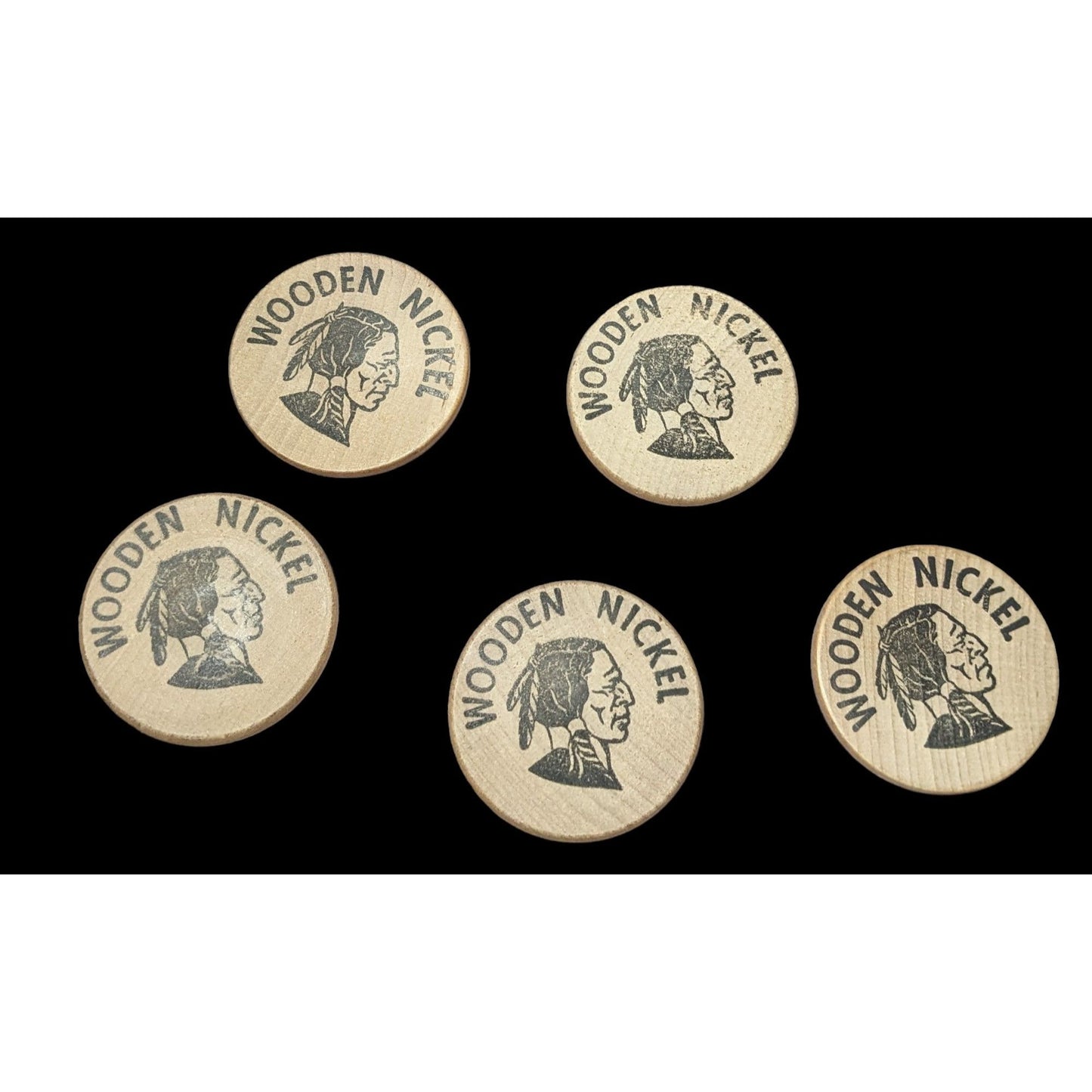 Vintage Collectible Walt Disney World Frontierland Wooden Nickels (5)