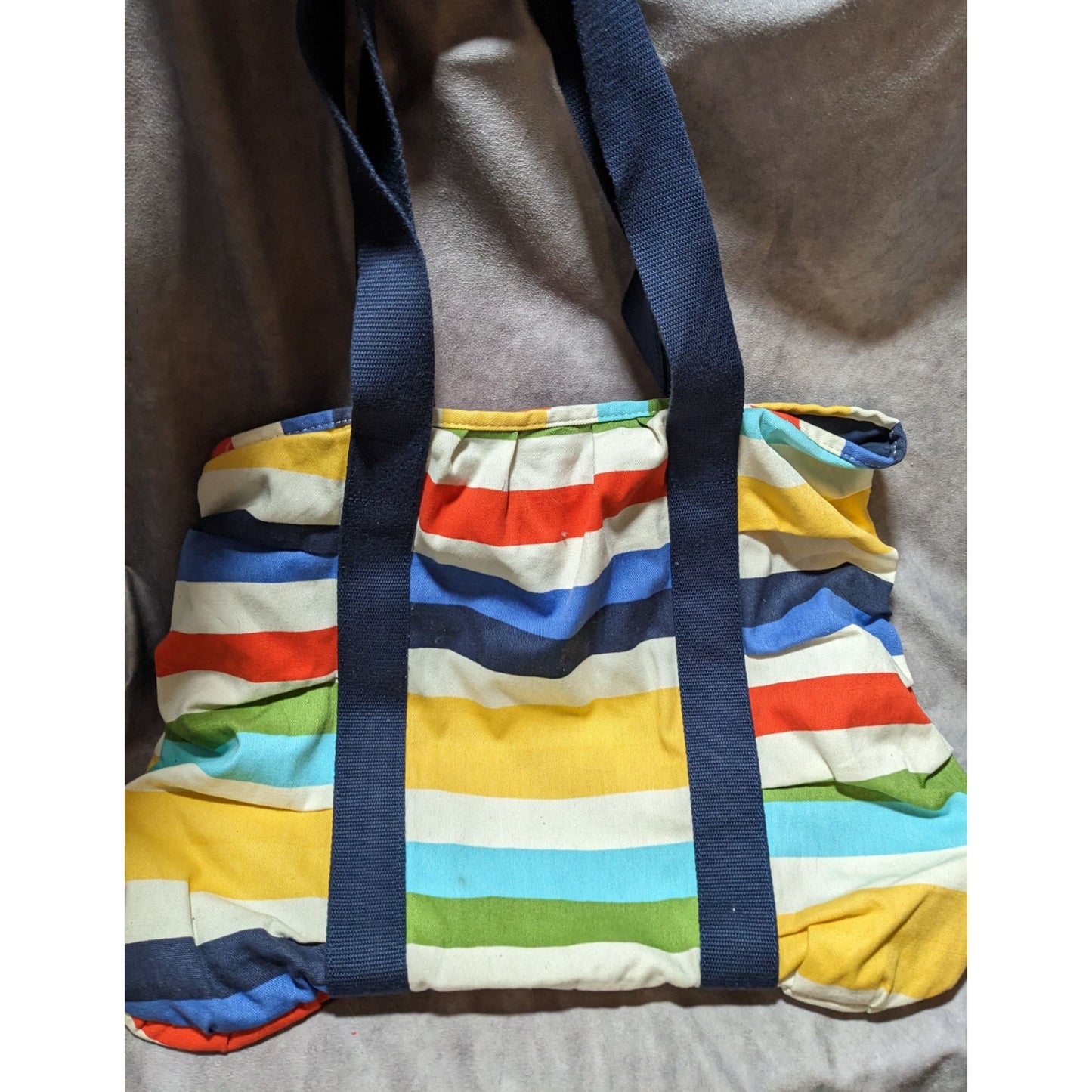 Retro Roxy Striped Canvas Beachy Tote Bag