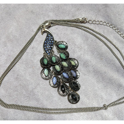 Blue Bohemian Peacock Necklace