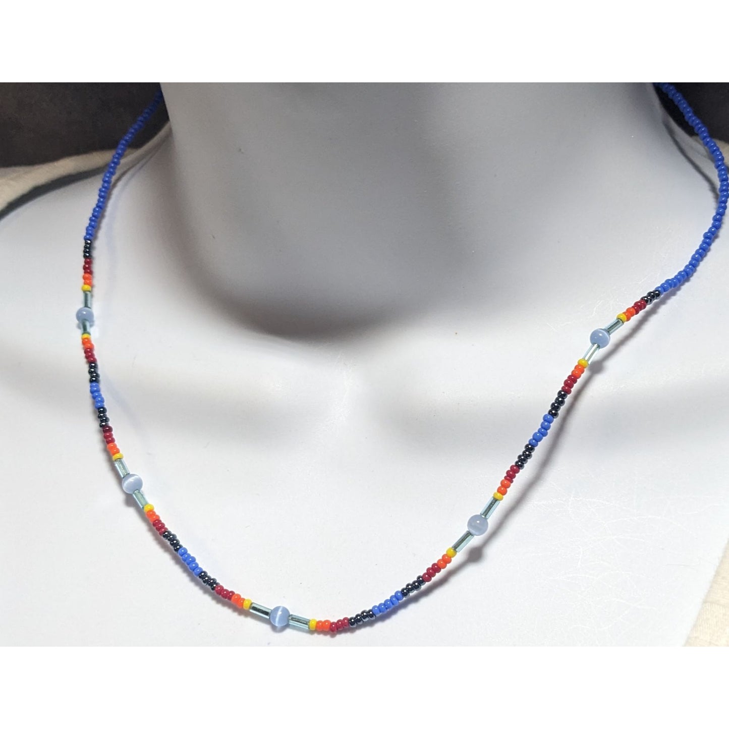 Rainbow Glass Beaded Necklace