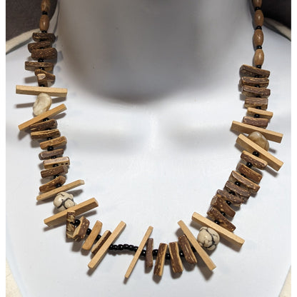 You And I Wood Beaded Necklace