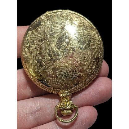 Vintage Gold Pocket Watch Compact